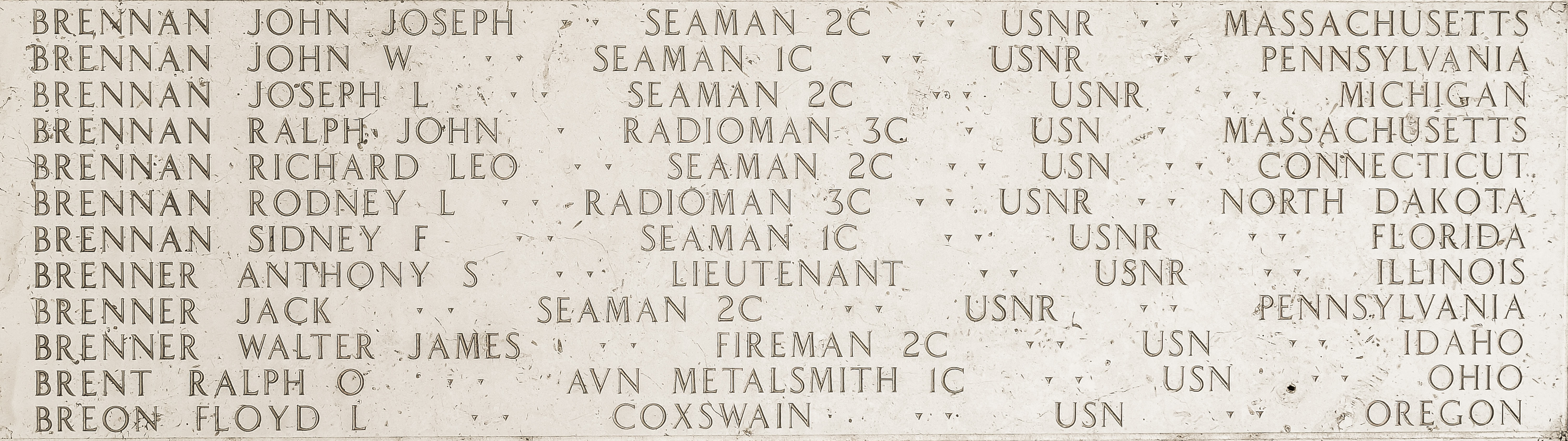 Ralph John Brennan, Radioman Third Class